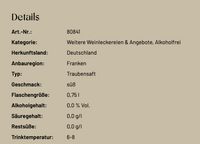 Markus Meier Weißer Traubensaft -  3 Liter Bag